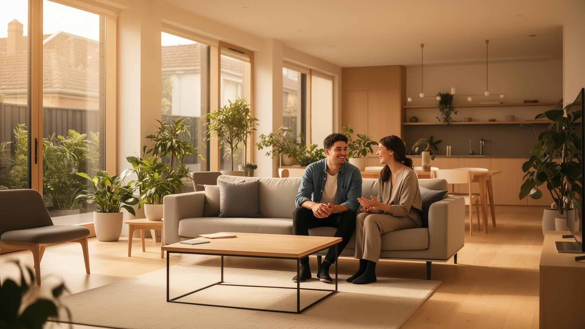 Modern coliving common area in Victoria